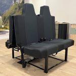 RDW-goedgekeurde zit/slaapbank met gordels buscamper